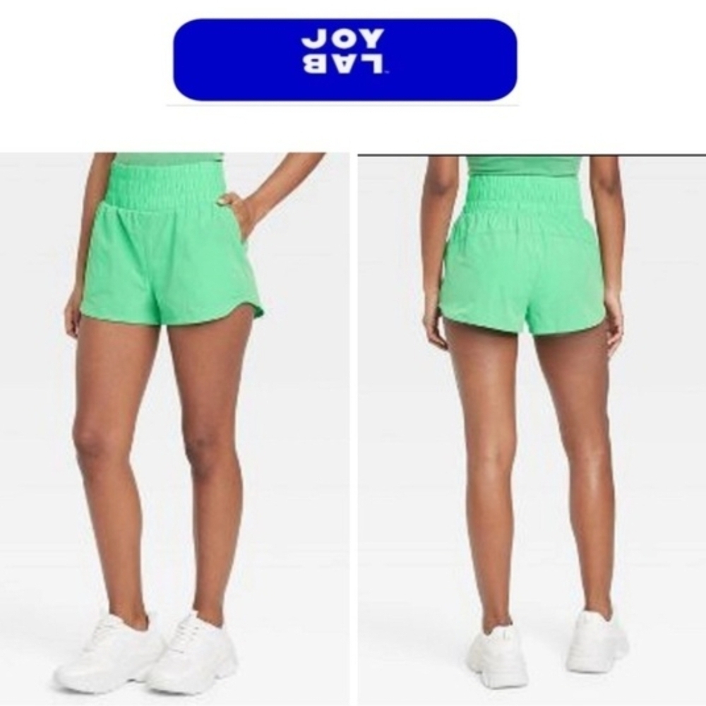 JoyLab Bright Green High-Waist Athletic Shorts